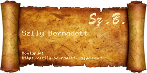 Szily Bernadett névjegykártya